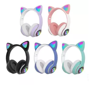 Бездротові MP3 Навушники Котячі вушка з підсвічуванням Cat Ear STN-28