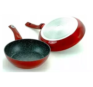 Набір посуду з 15 предметів Edenberg із мармуровим покриттям червоний