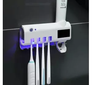 Тримач диспенсер для зубної пасти та щітки автоматичний УФ-стерилізатор Toothbrush sterilizer W-027