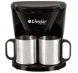 Кавоварка, крапельна Livstar + 2 чашки (Нержавіюча сталь) 650 Вт