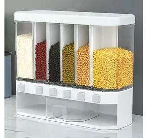 Кухонний органайзер для зберігання сипких продуктів із шістьма секціями Multifunctional household rice