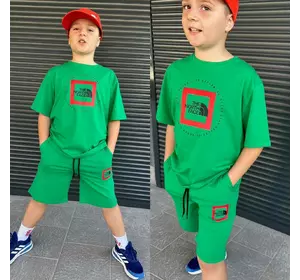 Дитячий костюм для хлопчика (шорти + футболка) зелений