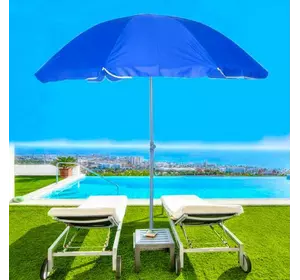 Складаний пляжний зонт з телескопічною ніжкою Umbrella Travel Pro, купол 2 метри
