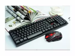 Бездротова ігрова клавіатура і мишка в комплекті Червона