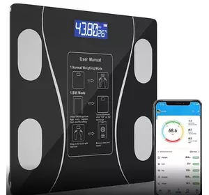 Напольные умные фитнес весы Bluetooth до 180 кг Смарт весы с приложением