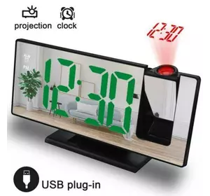 Годинник настільний із проєкцією часу на стелю з LED-дисплеєм і будильником