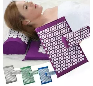 Ортопедичний масажний килимок Acupressure mat з подушкою
