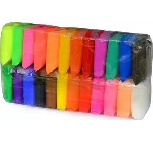 Легкий повітряний пластилін Super Clay 24 кольори + 3 стики (інструменти для ліплення)