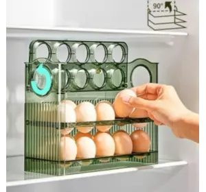 Полиця контейнер для яєць у холодильник. Лоток підставка для зберігання яєць на 30 шт.