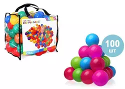 Набор 100 шт цветных мячей Intex 8 см