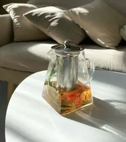 Стильный стеклянный чайник-заварник 750 мл. Термостойкие до 500 градусов