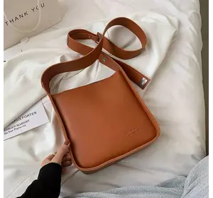 Женская сумка экокожа с одним отделением коричневый