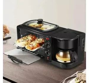 Электрическая печь для выпечки с кофеваркой и сковородой 3в1 RAF 1050 Вт МНОГОФУНКЦИОНАЛЬНАЯ