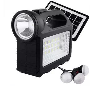 Фонарь Многофункциональный LED Gdtimes GD-101 с солнечной панелью / 3 лампочки / powerBank