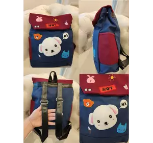 Красивый детский рюкзак с милым принтом и нежных цветах БАРДО-СИНИЙ