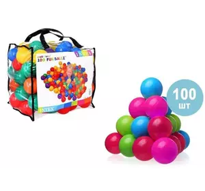 Набор 100 шт цветных мячей Intex 8 см