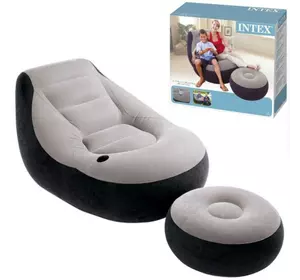 Надувное кресло Intex с пуфом