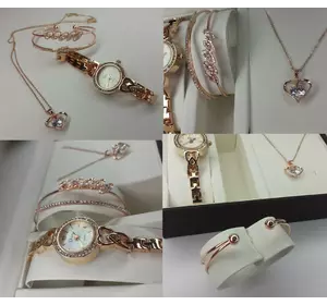Наручные женские часы Disu с кулоном и браслетом СЕРДЦЕ